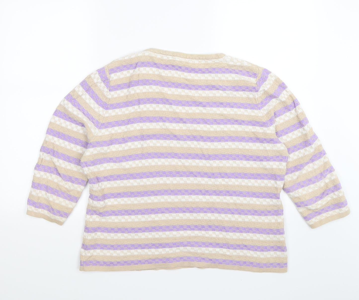 CC Womens Purple Striped Knit Pullover Jumper Size 20
