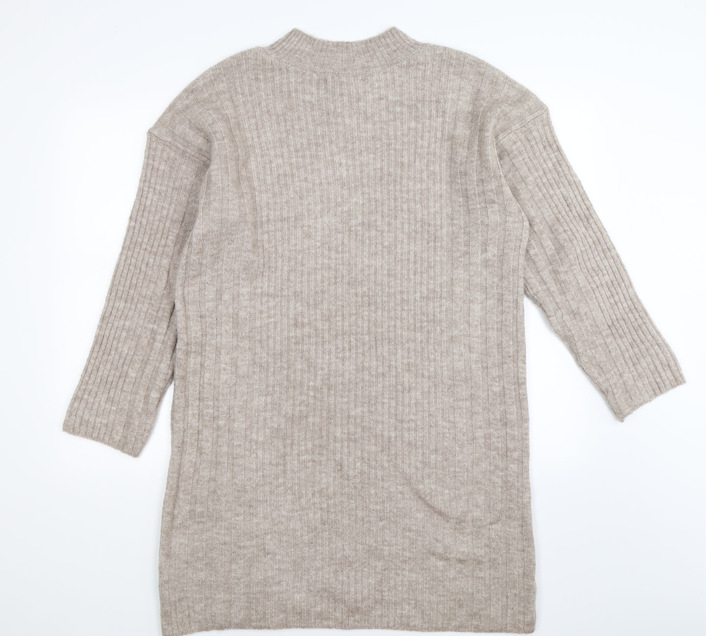 Topshop Womens Brown Striped Knit Jumper Dress  Size M