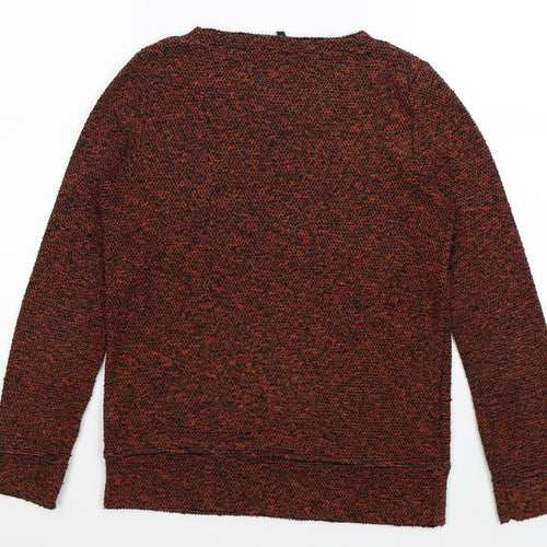 NEXT Womens Brown Floral Knit Pullover Jumper Size 8  - lace detail