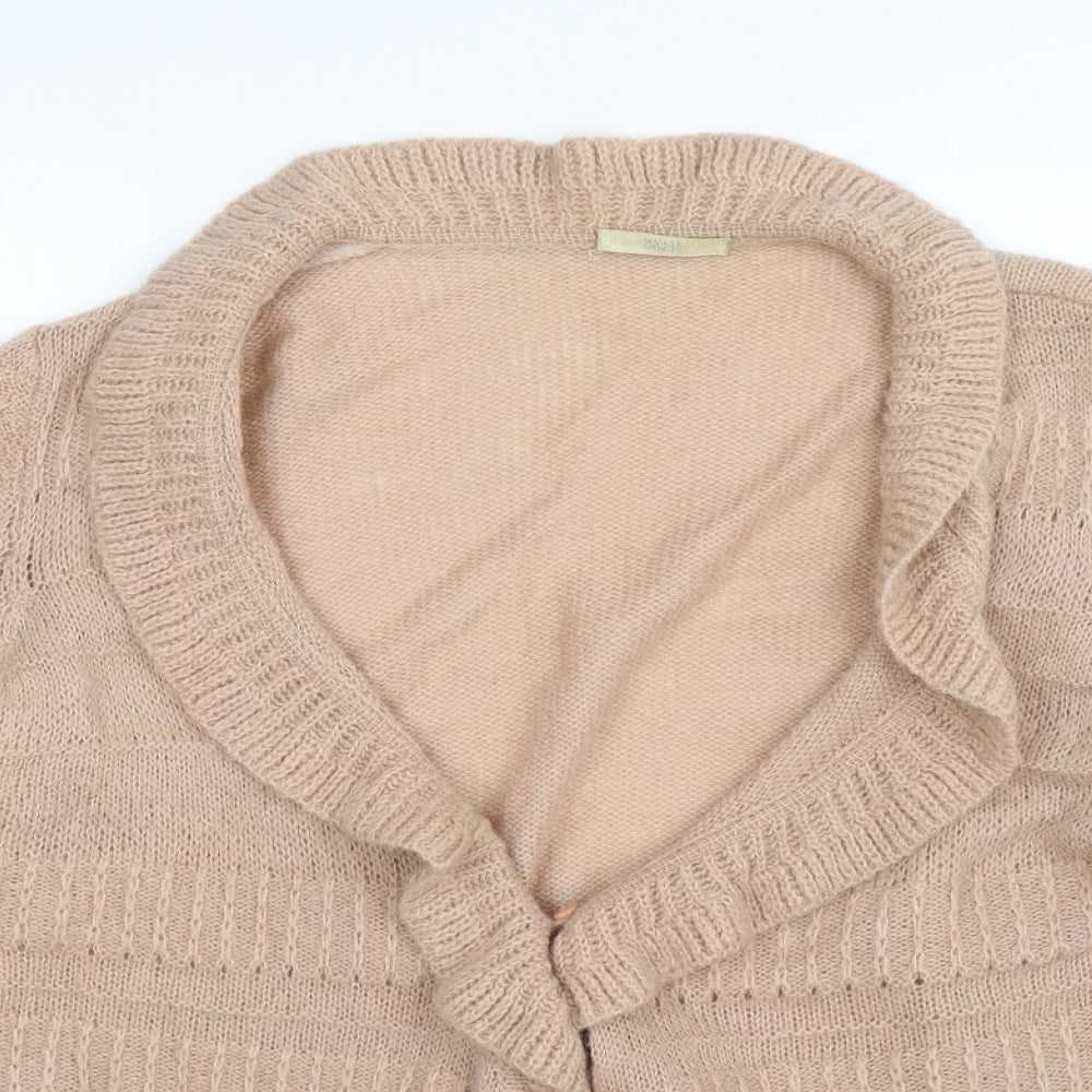 Marks and Spencer Womens Beige  Knit Cardigan Jumper Size 22
