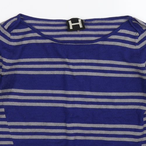 Bordeaux Womens Blue Striped Knit Pullover Jumper Size XS