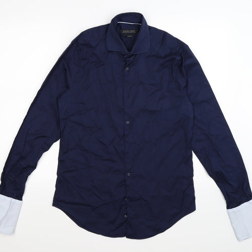 zar Mens Blue    Dress Shirt Size M  - slim fit