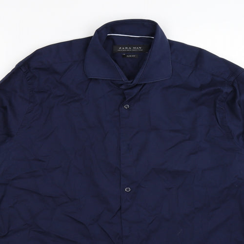 zar Mens Blue    Dress Shirt Size M  - slim fit