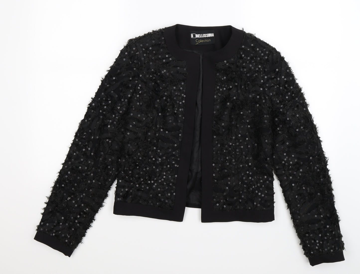 Bellissima Womens Black Floral  Jacket Blazer Size XS