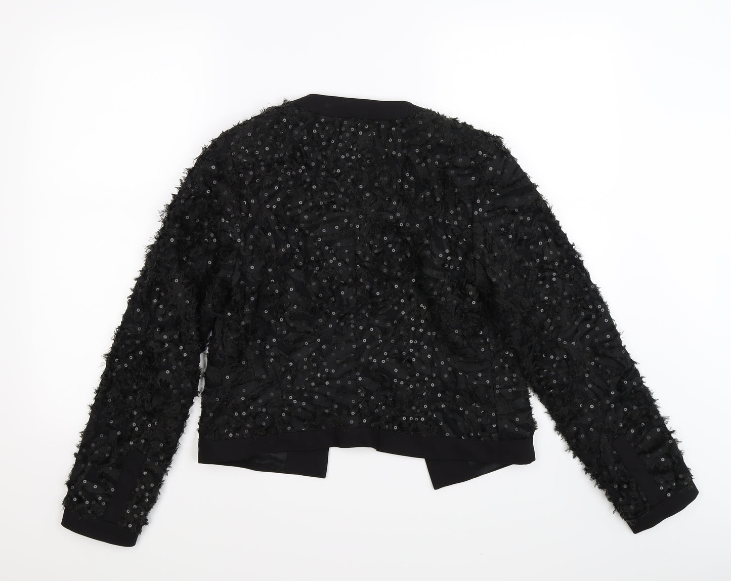 Bellissima Womens Black Floral  Jacket Blazer Size XS