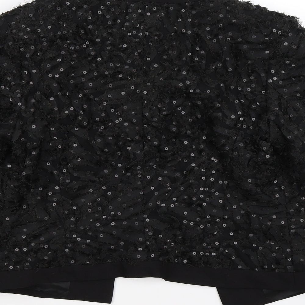 Bellissima Womens Black Floral  Jacket Blazer Size XS