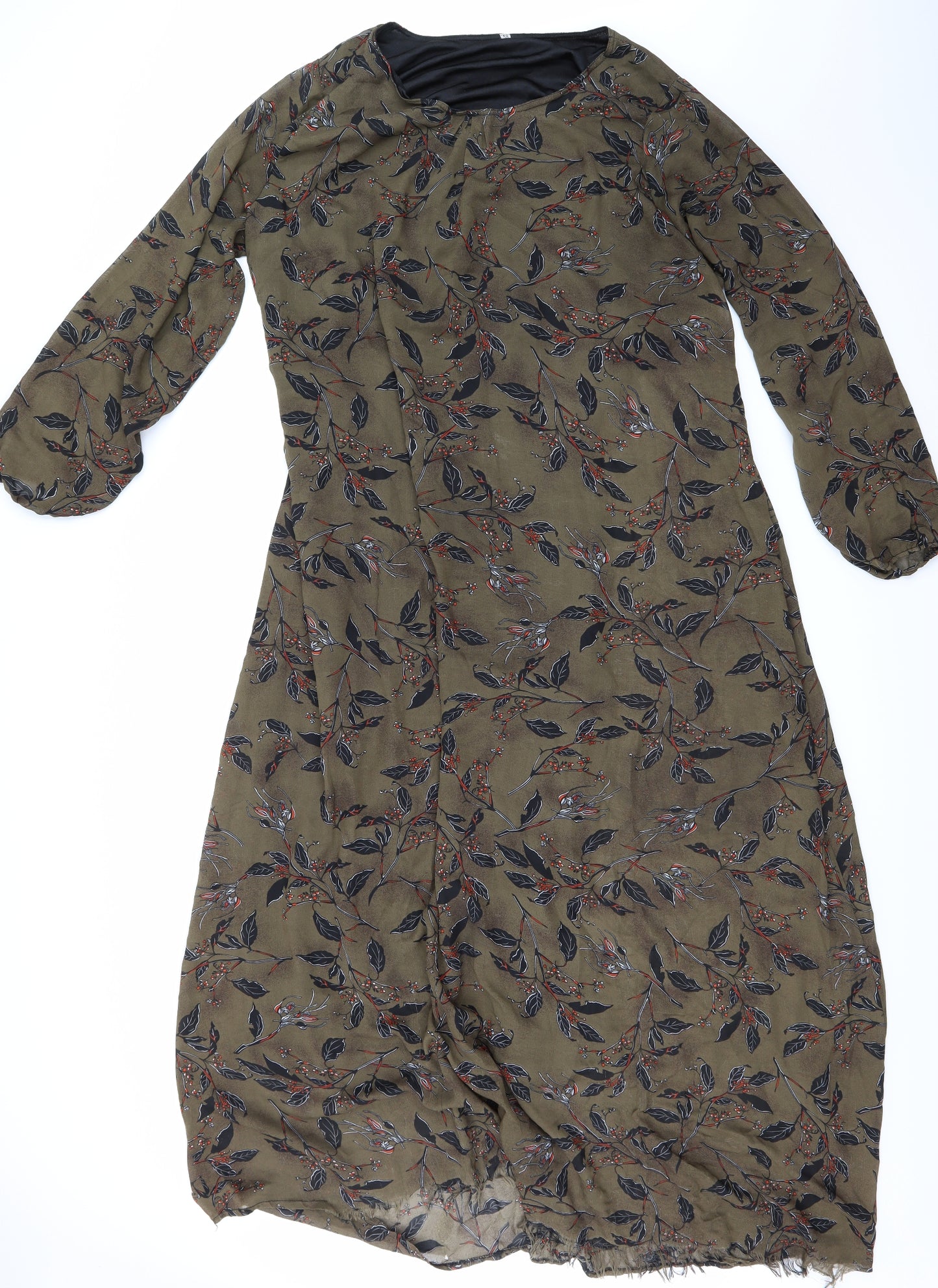 Preworn Womens Green Floral  Kaftan  Size 26