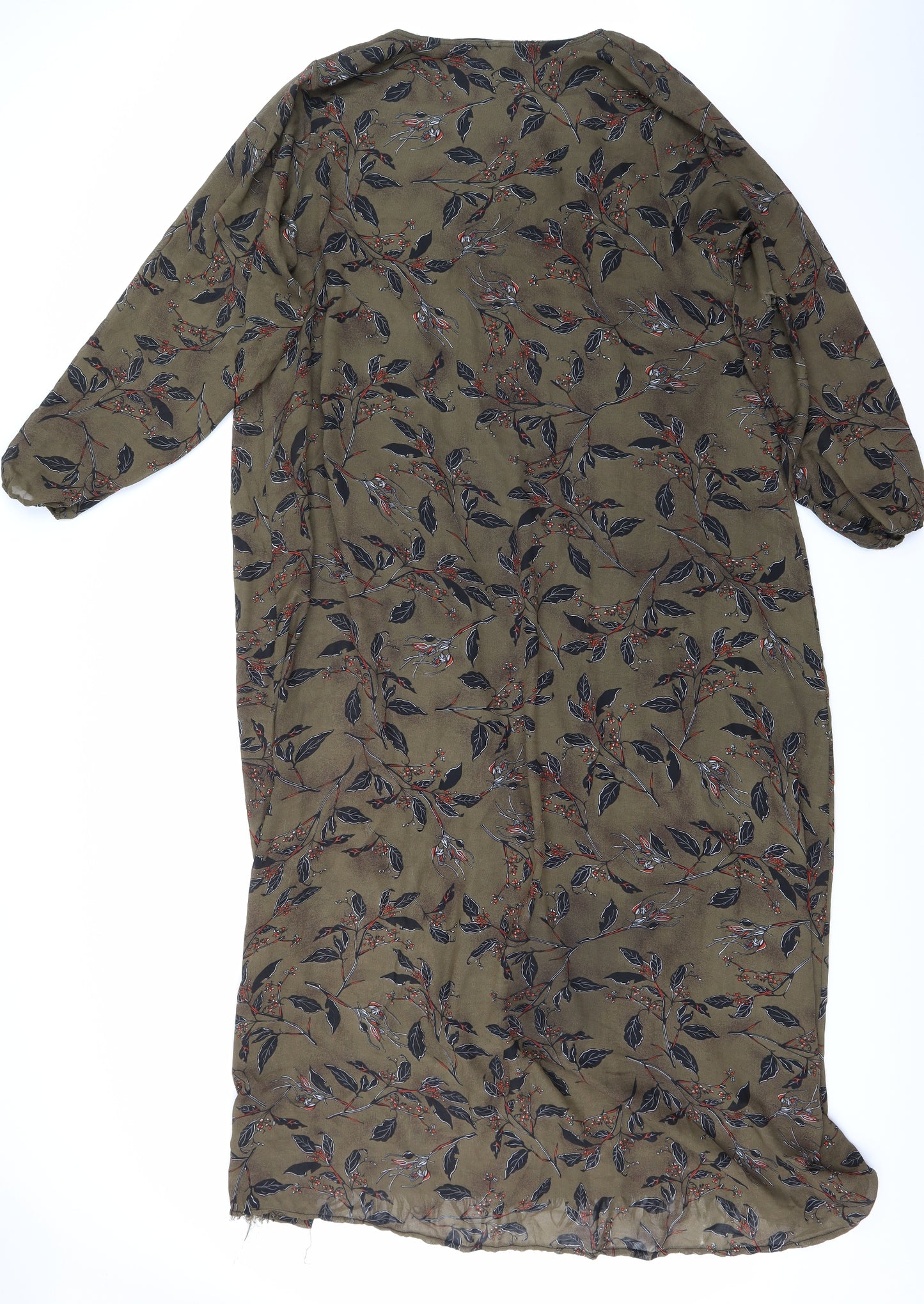 Preworn Womens Green Floral  Kaftan  Size 26