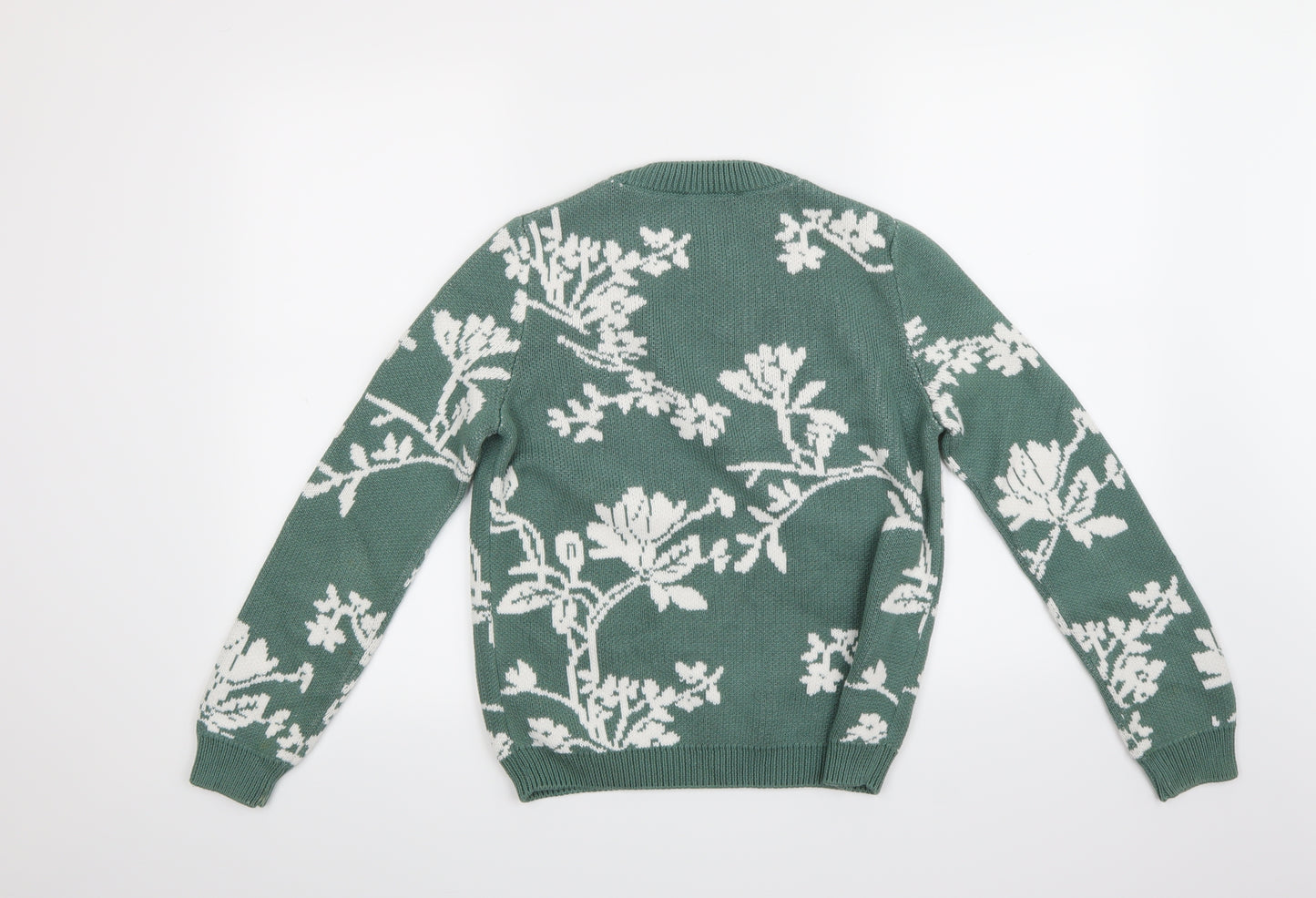 Marks and Spencer Womens Green Floral  Pullover Jumper Size 8