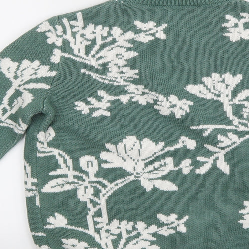 Marks and Spencer Womens Green Floral  Pullover Jumper Size 8