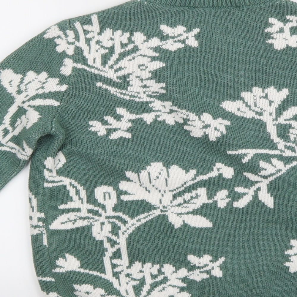 Marks and Spencer Womens Green Floral  Pullover Jumper Size 8