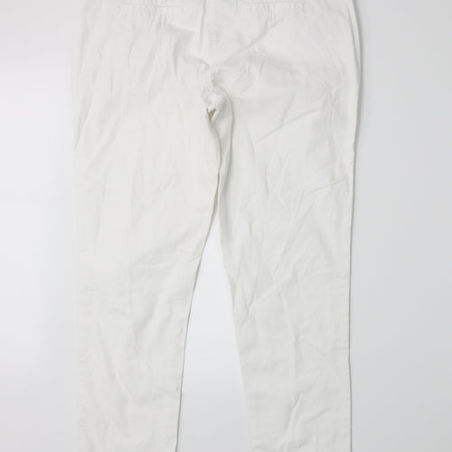 NEXT Womens White   Chino Trousers Size 14 L27 in
