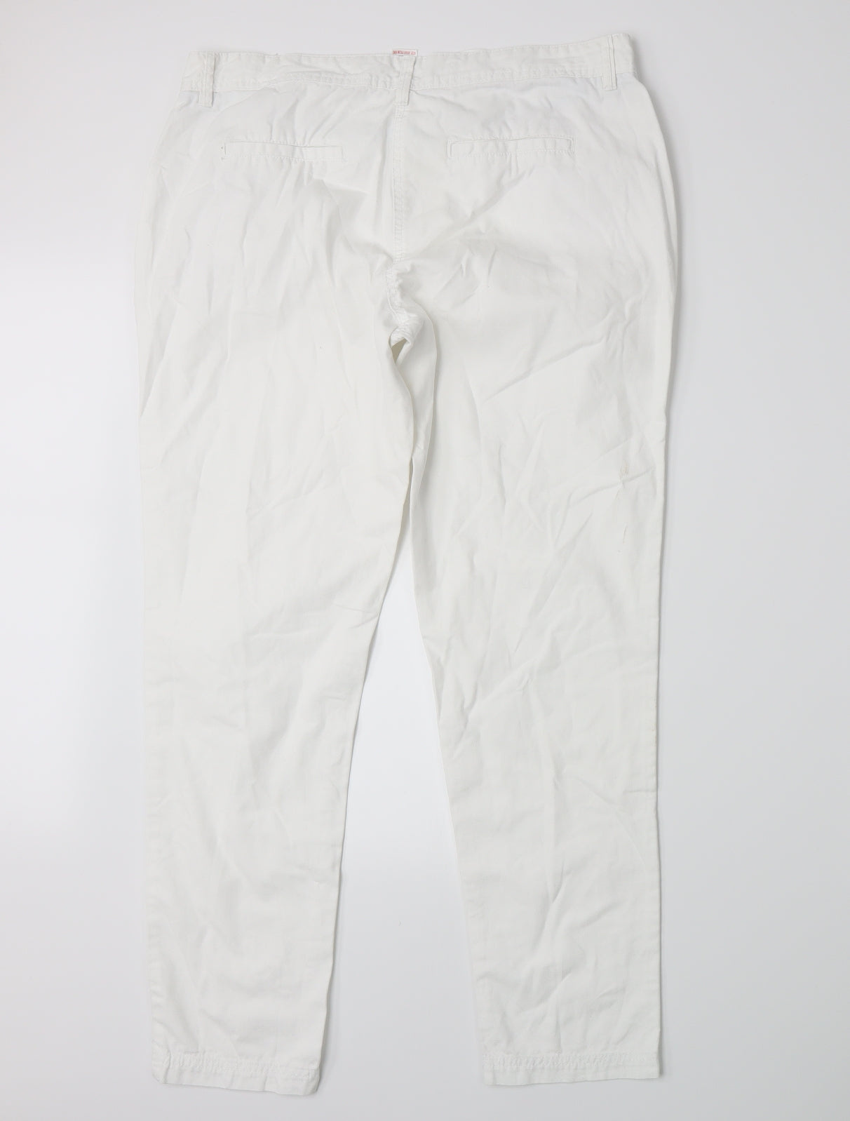 NEXT Womens White   Chino Trousers Size 14 L27 in