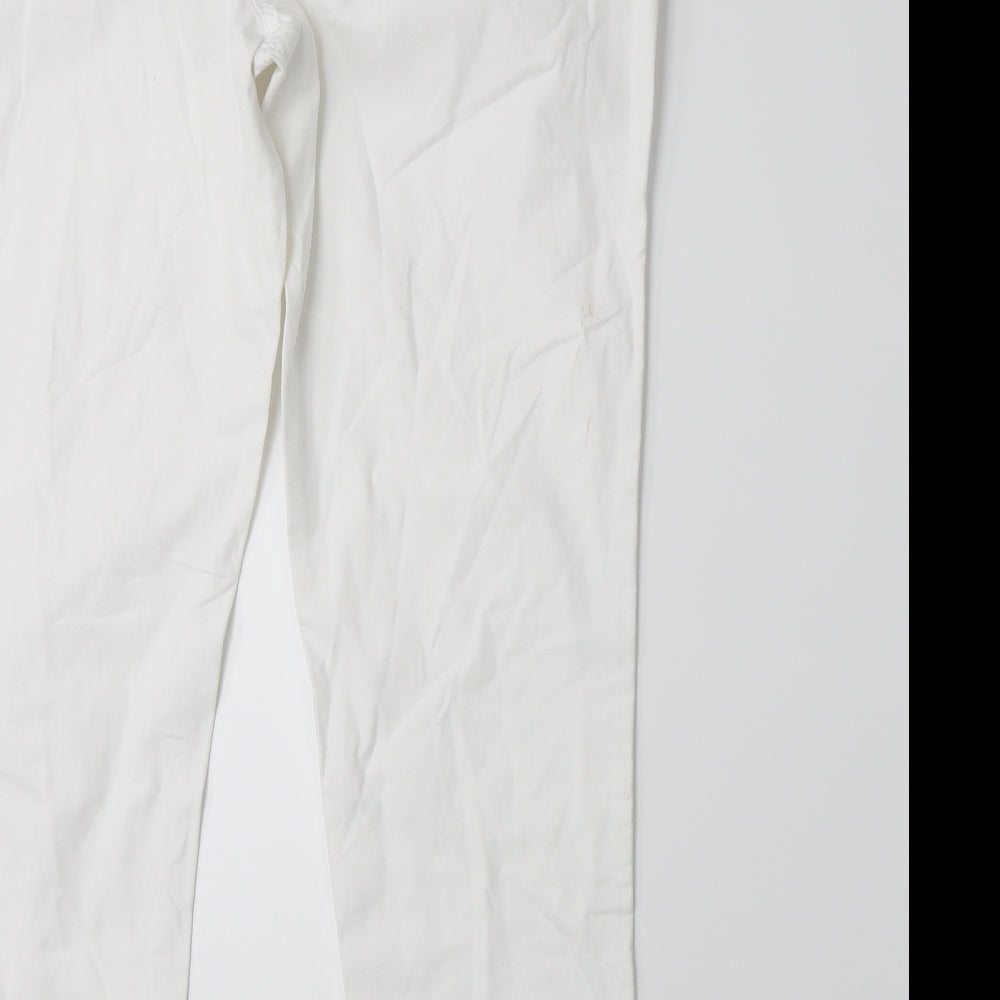 NEXT Womens White   Chino Trousers Size 14 L27 in