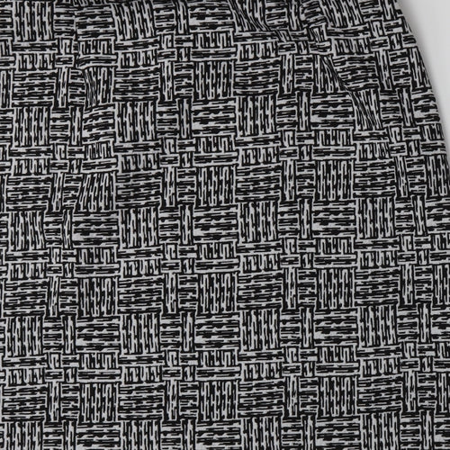 Marks and Spencer Womens Black Geometric  A-Line Skirt Size 16