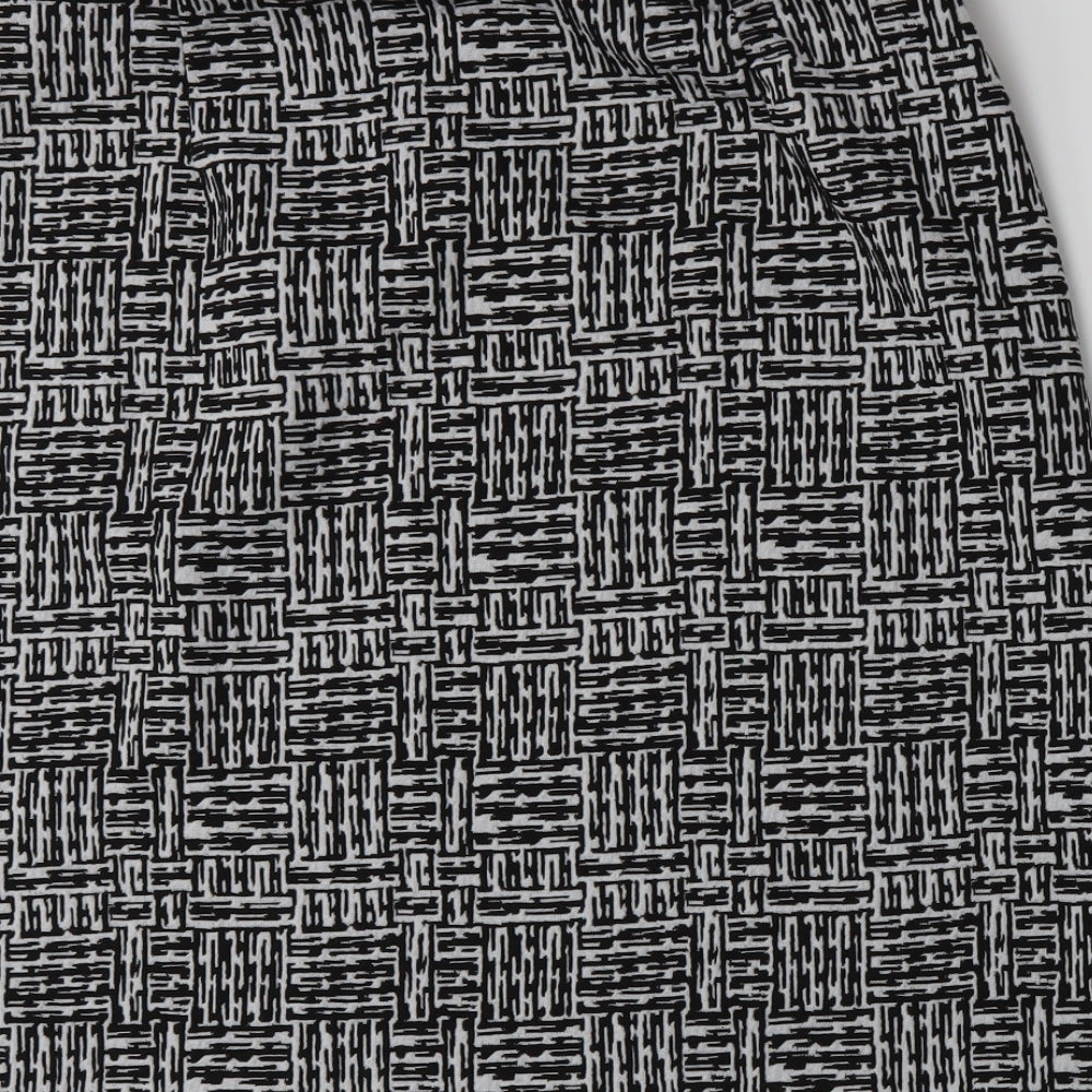 Marks and Spencer Womens Black Geometric  A-Line Skirt Size 16