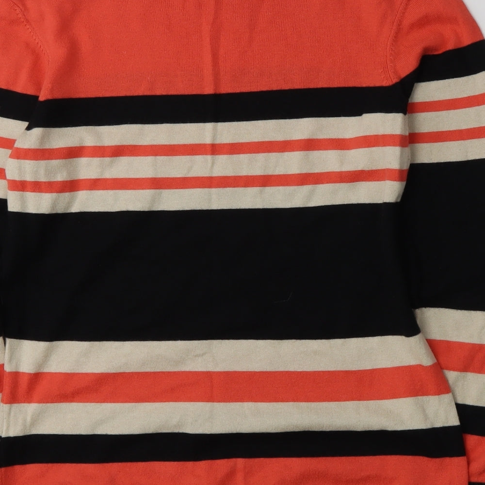 Wallis Womens Orange Striped  Pullover Jumper Size 10