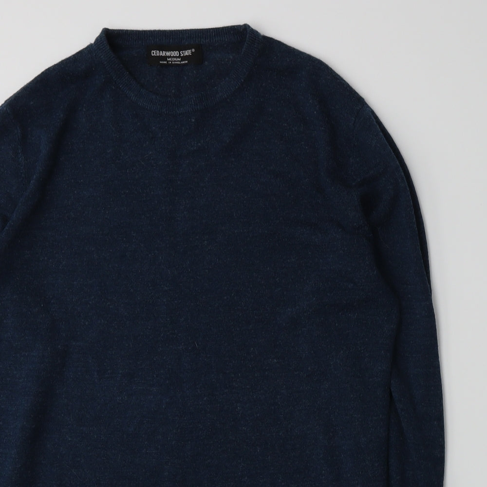 Cedar Wood State Mens Blue  Knit Pullover Jumper Size M
