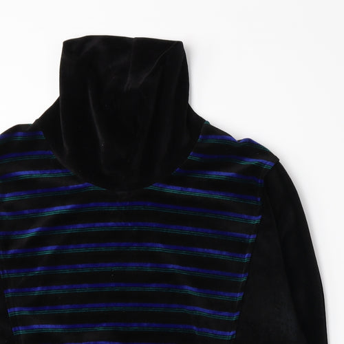 BHS Womens Black Striped  Pullover Sweatshirt Size 14