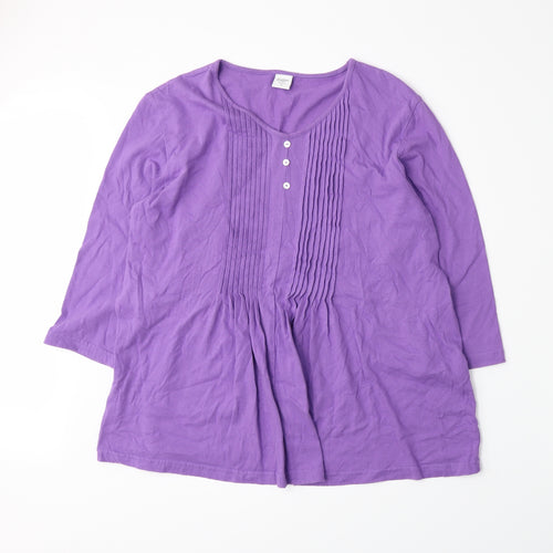 Cotton Traders Womens Purple   Basic T-Shirt Size 10