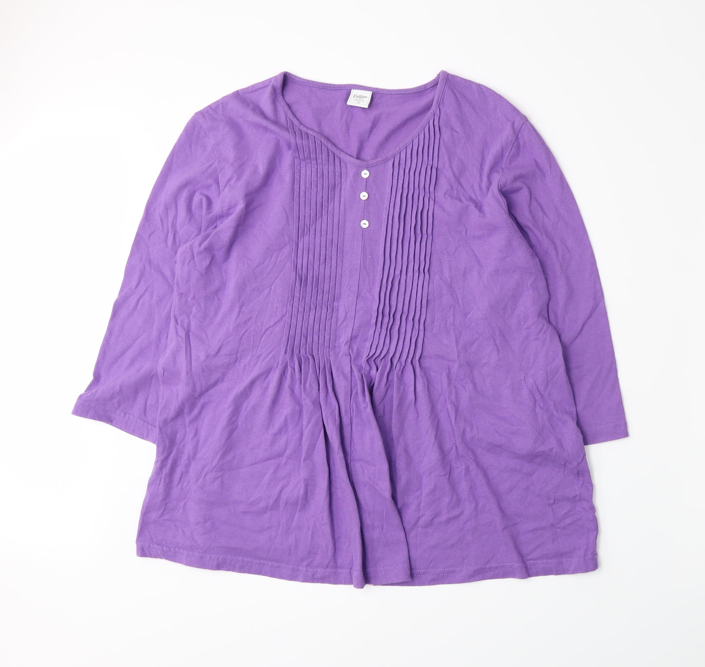 Cotton Traders Womens Purple   Basic T-Shirt Size 10