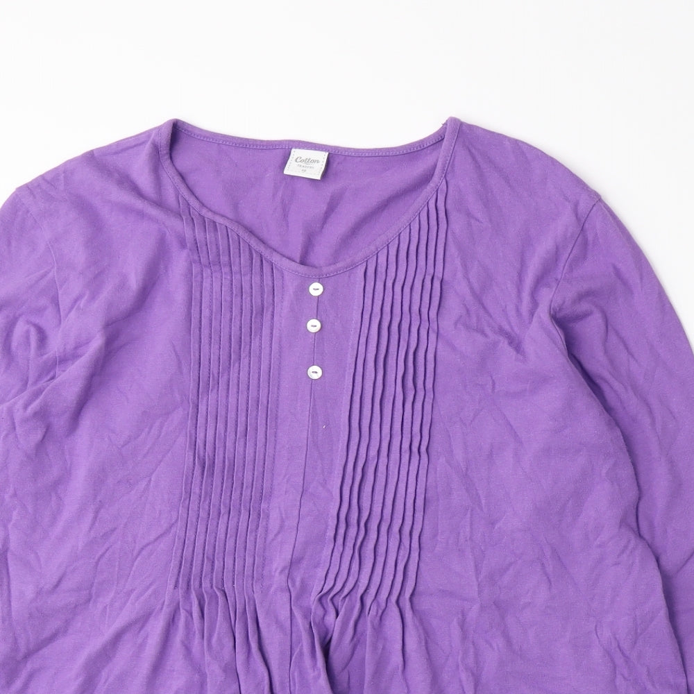Cotton Traders Womens Purple   Basic T-Shirt Size 10