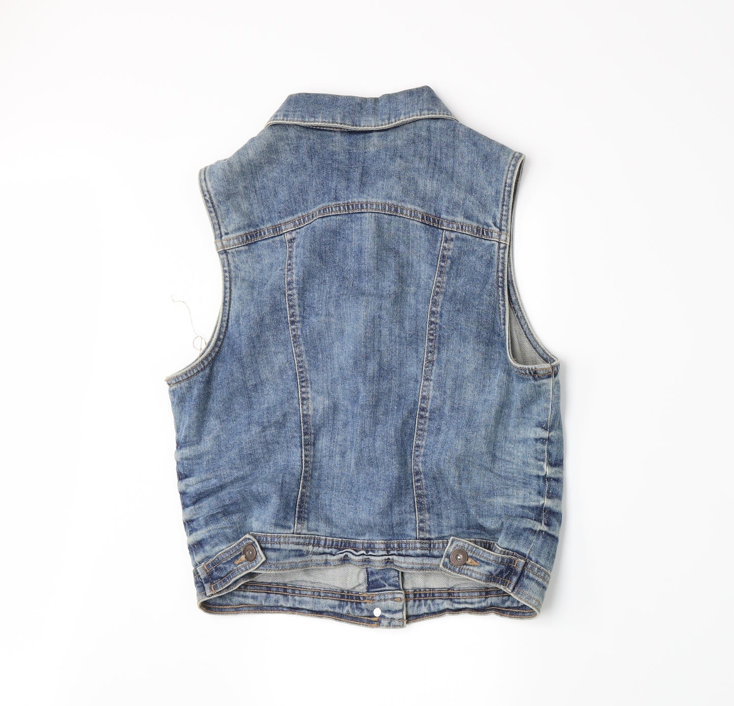 New Look Womens Blue  Denim Jacket Waistcoat Size 12