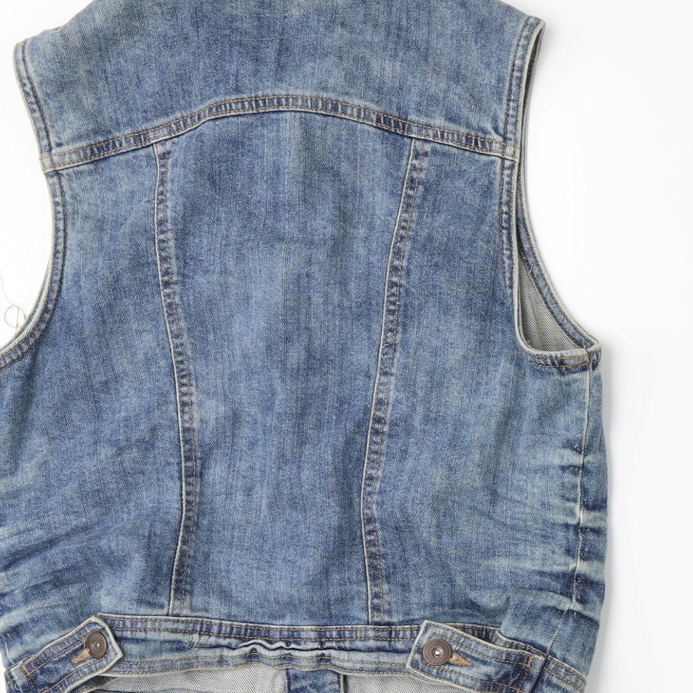 New Look Womens Blue  Denim Jacket Waistcoat Size 12