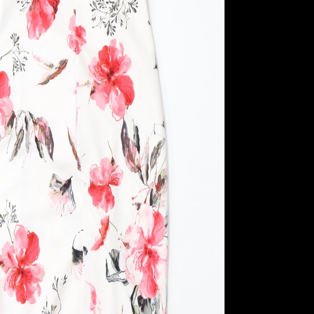 Fever Fish Womens White Floral  Pencil Dress  Size 10