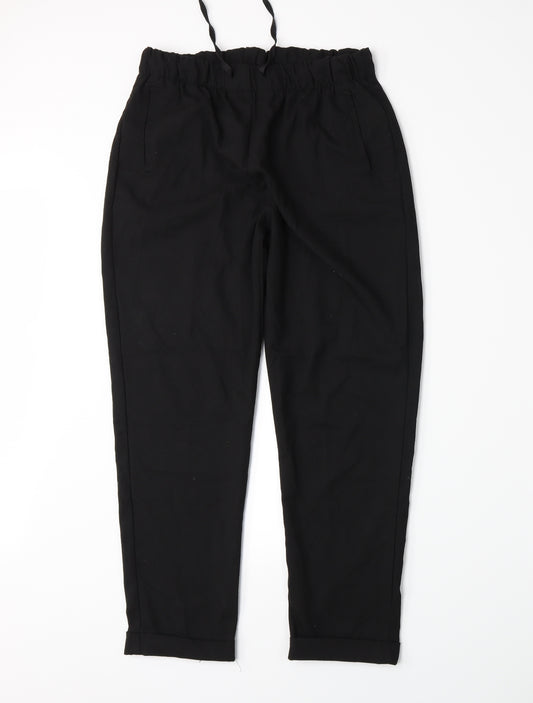 Front view of Bershka girls’ black dress pants trousers, size L