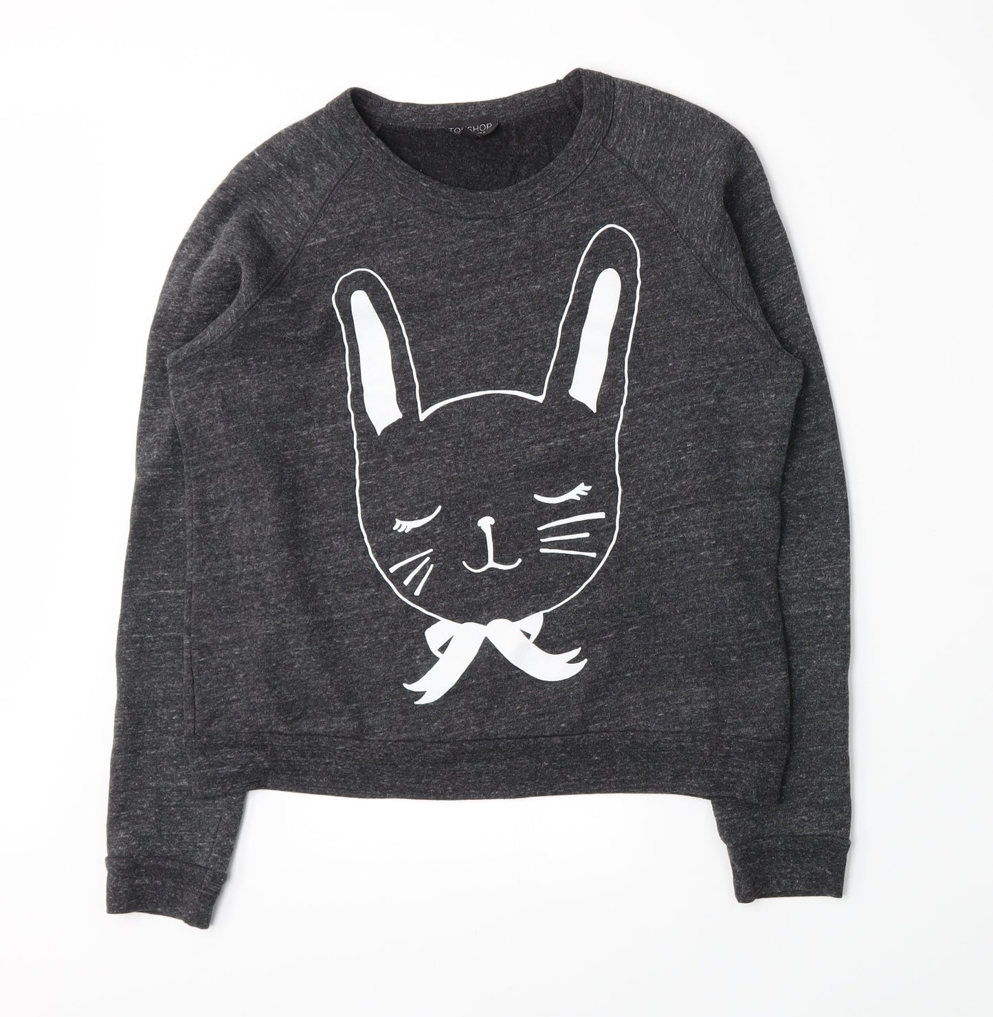 Topshop Womens Grey   Pullover Sweatshirt Size 8