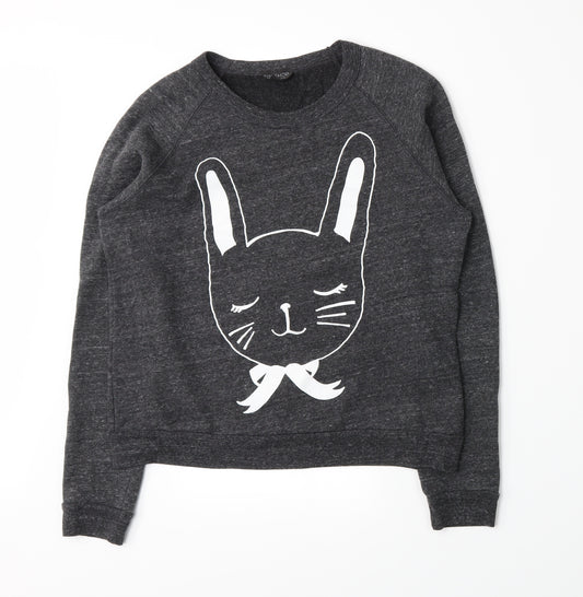Topshop Womens Grey   Pullover Sweatshirt Size 8