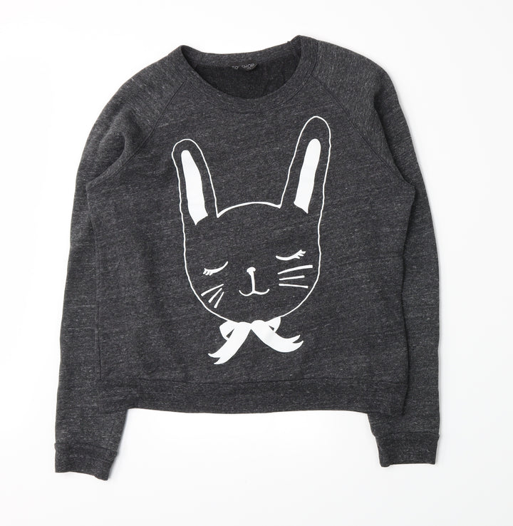 Topshop Womens Grey   Pullover Sweatshirt Size 8