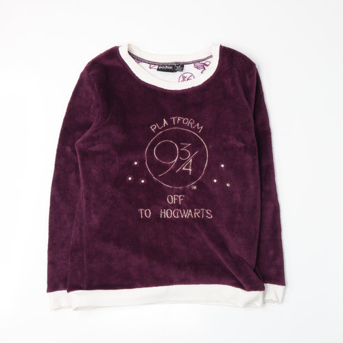 Primark Womens Purple  Fleece Top Pyjama Top Size M  - Harry Potter