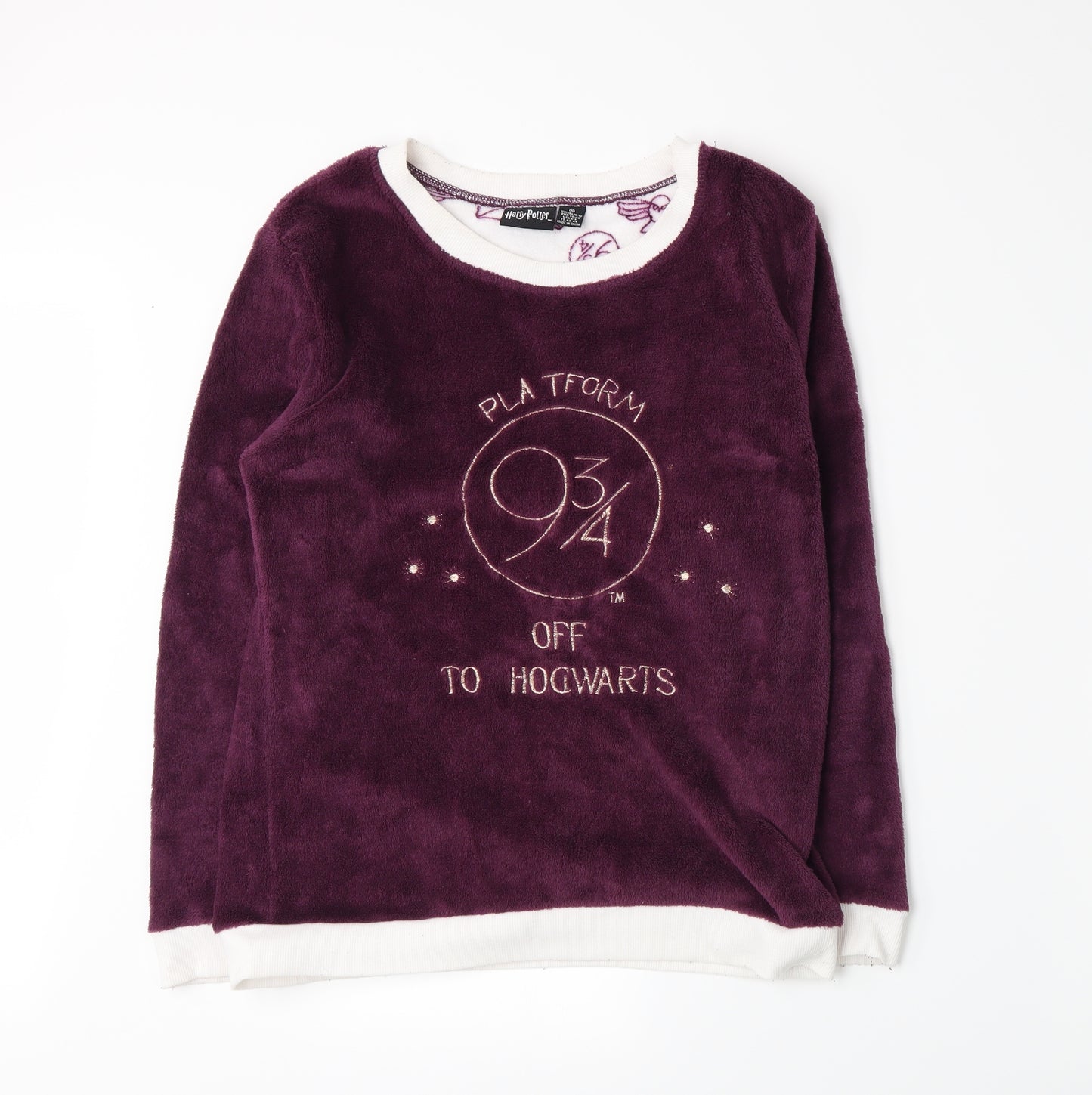 Primark Womens Purple  Fleece Top Pyjama Top Size M  - Harry Potter