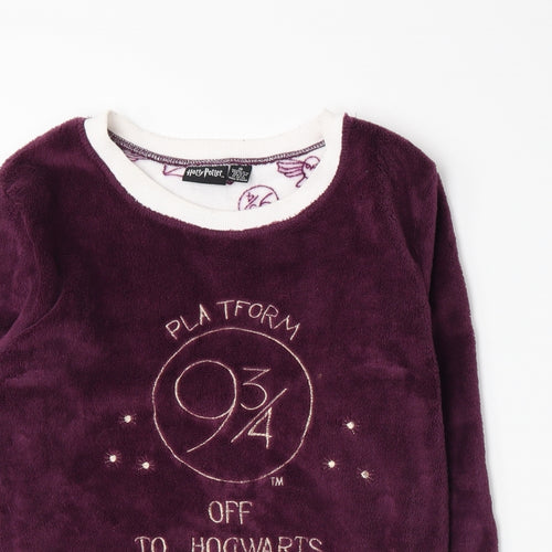 Primark Womens Purple  Fleece Top Pyjama Top Size M  - Harry Potter