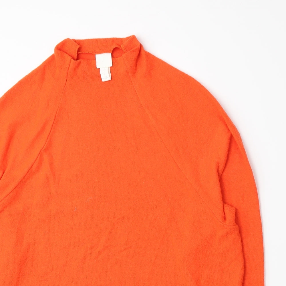 H&M Womens Orange   Pullover Jumper Size S