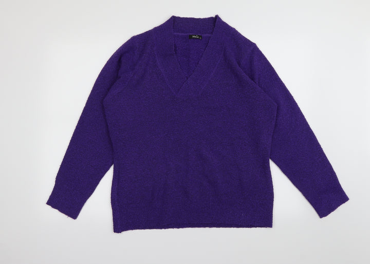 M&Co Womens Purple Pullover Jumper Size 2XL