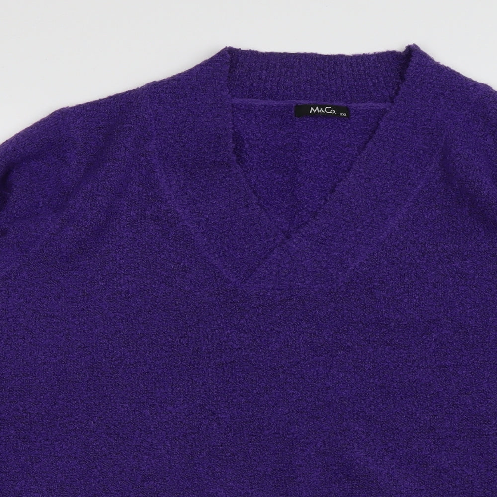 M&Co Womens Purple   Pullover Jumper Size 2XL