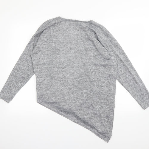 Boohoo Womens Grey   Wrap Blouse Size M