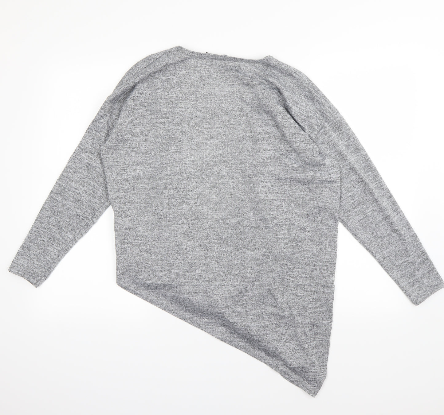 Boohoo Womens Grey   Wrap Blouse Size M
