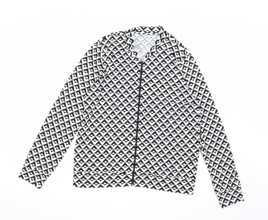 Privacy  Womens Multicoloured Geometric  Full Zip Sweatshirt Size 14