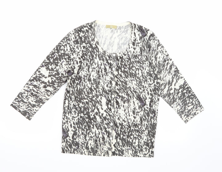 TU Womens Multicoloured Animal Print Knit Cardigan Jumper Size 10