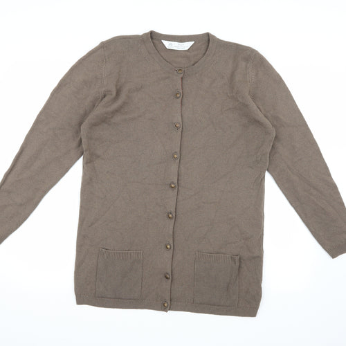 Marks and Spencer Womens Brown  Knit Cardigan Jumper Size 10