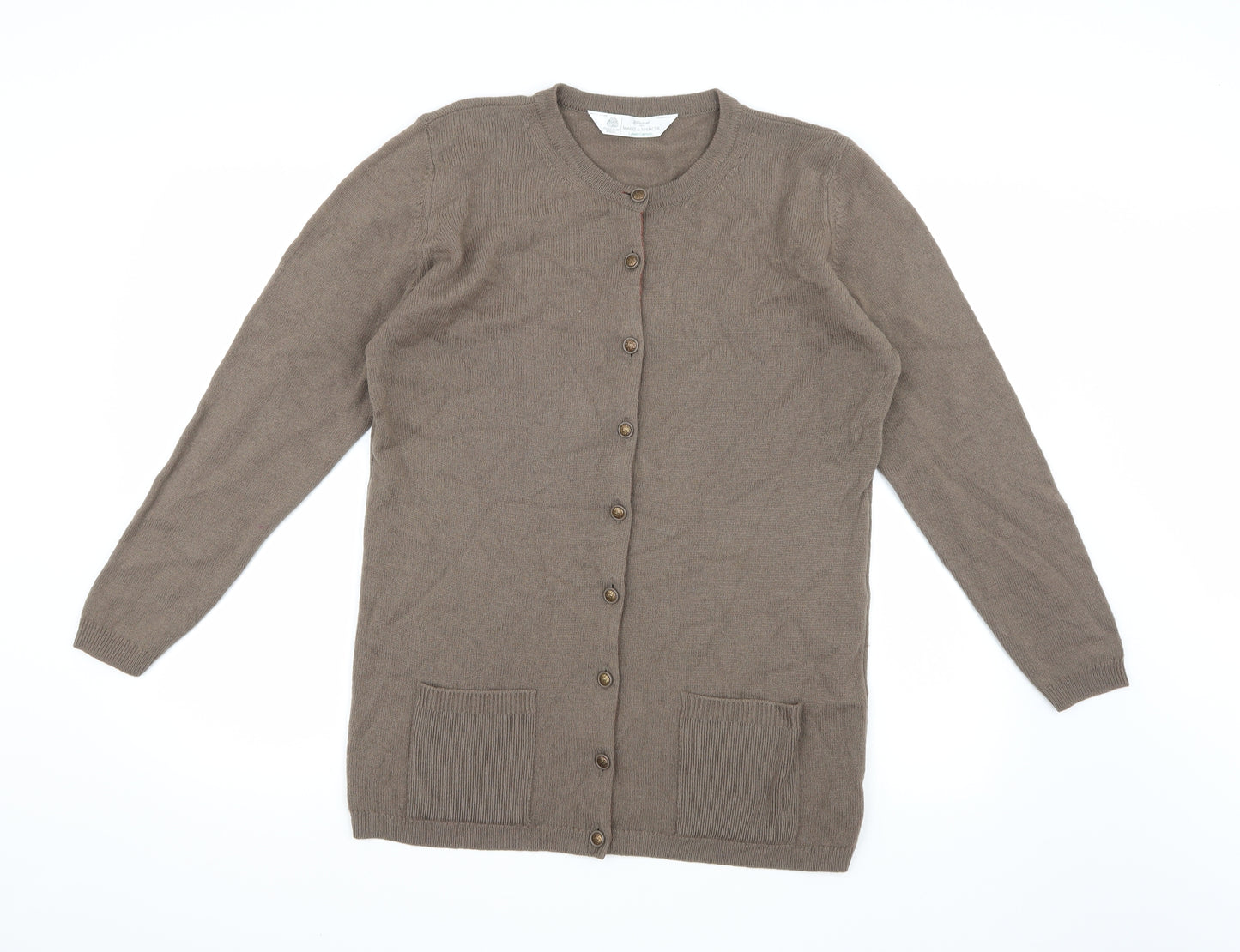 Marks and Spencer Womens Brown  Knit Cardigan Jumper Size 10