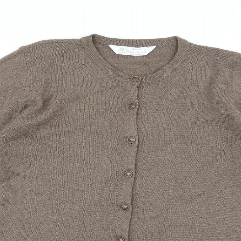 Marks and Spencer Womens Brown  Knit Cardigan Jumper Size 10