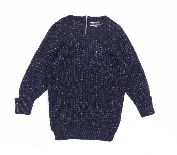 alcott Womens Blue Knit Pullover Jumper Size L
