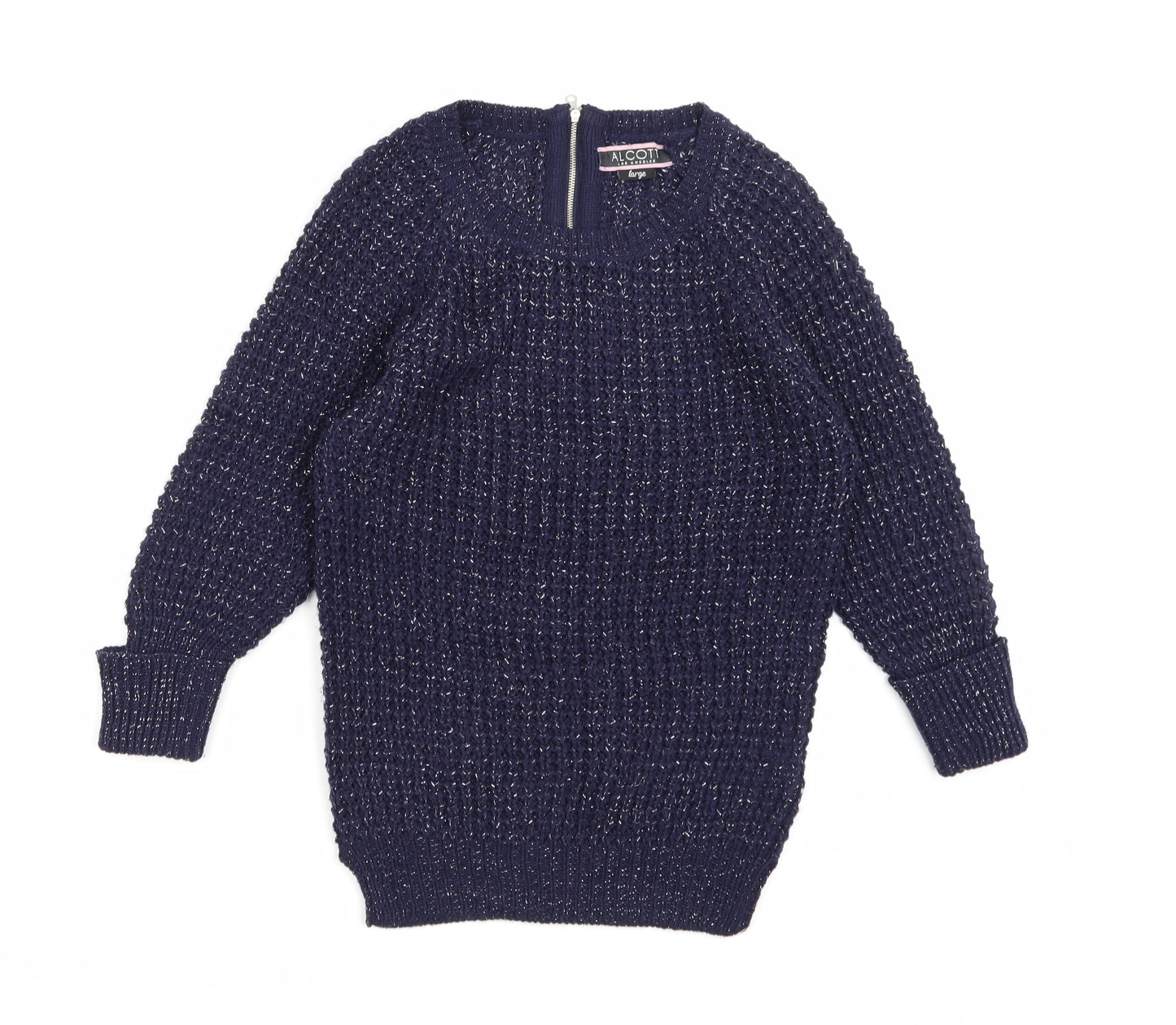 alcott Womens Blue  Knit Pullover Jumper Size L