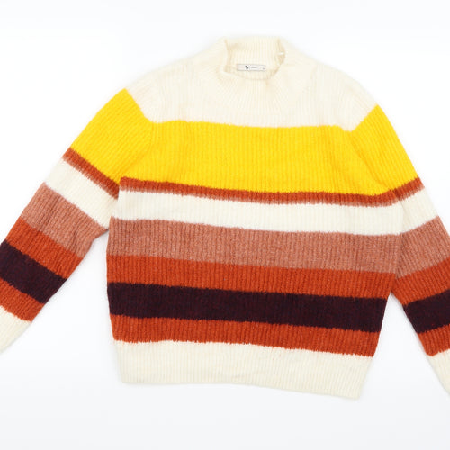 TU Womens Multicoloured Striped Knit Pullover Jumper Size 14