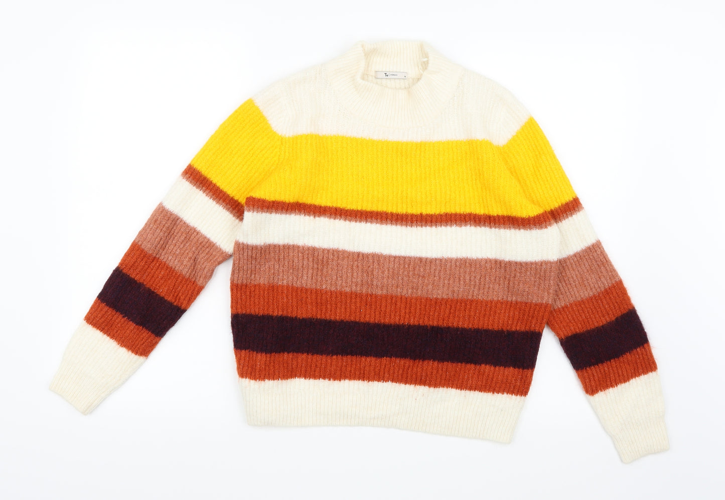 TU Womens Multicoloured Striped Knit Pullover Jumper Size 14